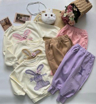 Костюм для дівчинки з зайчиком колір коричневий 10886, Розмір 120 10886 фото